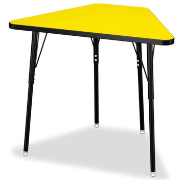Berries Tall Trapezoid Desk, Yellow/Black/All Black