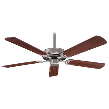 MinkaAire Walnut/Steel Contractor 42" 5-Blade Indoor Ceiling Fan