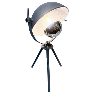 BETHEL INTERNATIONAL JTL140KY-BLK 1-Light Table Lamp,Black, Grey