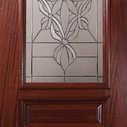 Slab Single Door 96 Wood Mahogany Evangeline Arch Top Arch Lite - Front Doors