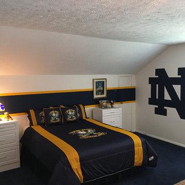 Notre Dame Fighting Irish Themed Murals, painted in a bedroom loft by Tom Taylor