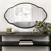 Magritte Scalloped Oval Wall Mirror, Black, 18x30