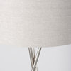 Ambrose 20.0Lx20.0Wx61.8H Silver Metal With Beige Fabric Shade Floor Lamp