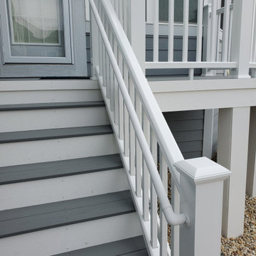 TimberTech Stone Ash Deck with White Radiance Rails in Hawthorn Woods, IL