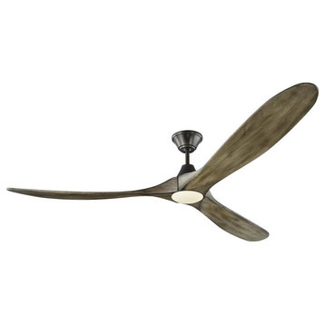 3 Blade 70 Inch Ceiling Fan Light Kit-Aged Pewter Finish-Light Grey Weathered