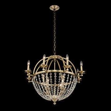 Pendolo 30x26" 12-Light Transitional Chandelier, Brushed Champagne Gold