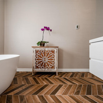 West Chester Herringbone/Chevron Master Bathroom