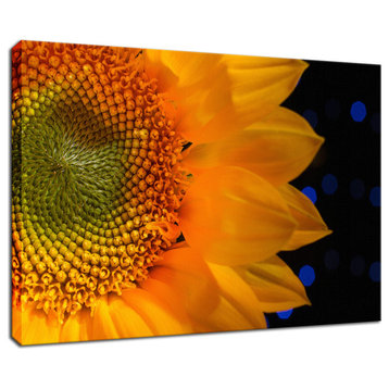 Close-up Sunflower Floral Nature Photo Canvas Wall Art Print, 12" X 16"
