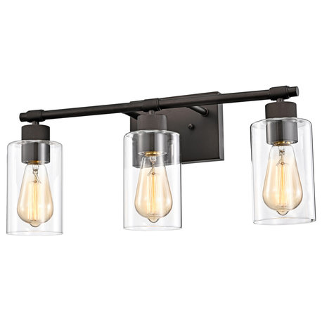 CHLOE Lighting Mercy Contemporary 3-Light Rubbed Bronze Bath Vanity Fixture