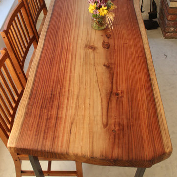 Live Edge Dining Tables (Redwood Featured) With Steel Legs