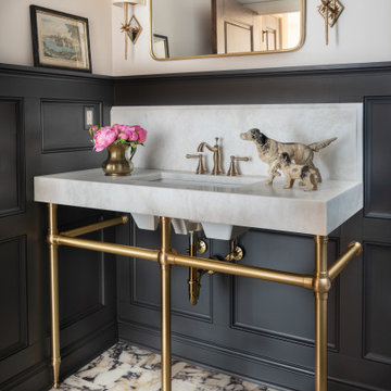 Bianco Imperial Marble Powder Room Vanity
