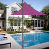 22Ft Triangle Sun Shade Sail Canopy Awning 10Ft Detachable Pole Kit Outdoor