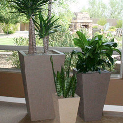 Concrete Oblique Vase Pottery - Outdoor Pots And Planters