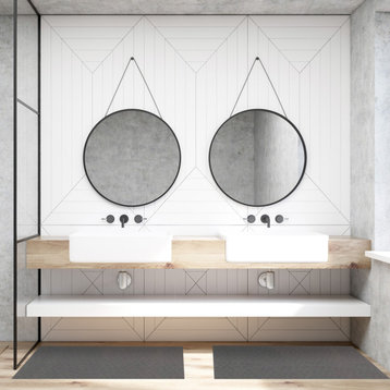 eCarpetGallery Kitchen Bathroom Mat, Set of 2, 2'2" x 3'0", Dark Grey