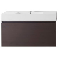 Zuri 39" Single Bathroom Vanity, Wenge, No Faucet and No Mirror