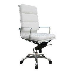 Plush White High Back Office Chair - Home Office Accessories