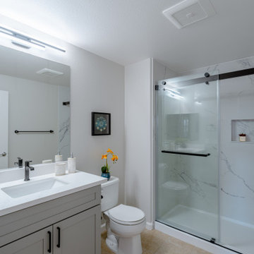 Modern Gray Shaker Kitchen Cabinets with Stainless Appliances The Cabination