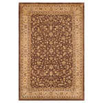 Bareens Designer Rugs - Oriental Ziegler Kelley Brown Tan Hand-Knotted Wool Rug - 9'9'' x 13'10'' - Enhance the ambiance of your home with this magnificent Persian-influenced Turkish hand-knotted rug made by skilled artisans capable of creating the most exceptional vegetable dyes and hand-spun wool. This exquisite handmade rug is a one-of-a-kind Peshawar Kafkaz, otherwise identified as Chobi, Chobi Peshawar, Oushak, or Ziegler rug. These handmade rugs are crafted in Pakistan utilizing superior-quality wool imported from Australia, New Zealand, and Korea in two types of weaves: the Persian weave and the Mori weave. This rug is meticulously crafted by hand using the finest natural vegetable dyes extracted from local plants. The artisans use a blend of hand-spun local and fine merino wool, resulting in a rug with a compelling texture, higher lanolin content, and longer staple. The artisans occasionally incorporate natural or artificial silk into the pile to enhance specific motifs. The finished product is an awe-inspiring execution of flawless design and an understated palette that exudes elegance.