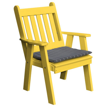 Poly Traditional English Chair, Lemon Yellow
