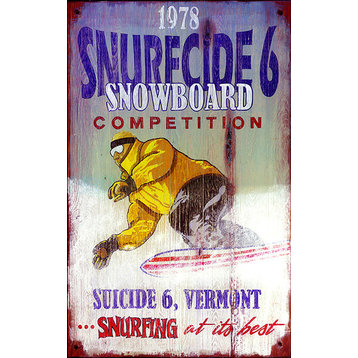 Vintage Signs Snowboard Large, 20x32