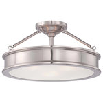Minka-Lavery - Minka-Lavery Harbour Point Three Light Semi Flush Mount 4177-84 - Three Light Semi Flush Mount from Harbour Point collection in Brushed Nickel finish. Number of Bulbs 3. Max Wattage 100.00. No bulbs included. No UL Availability at this time.