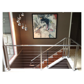 Stainless Steel Cable Railing - Rectangle Tube Top with Square Posts ...