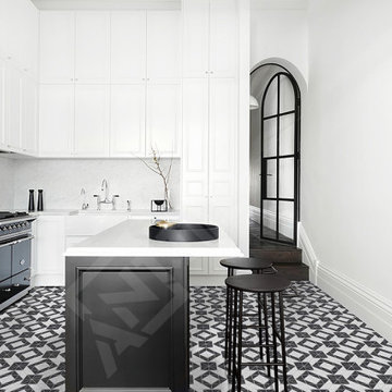 2" unglazed magic cube pattern triangle mosaic tiles for kitchen floor