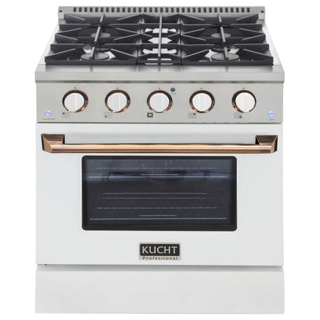 KUCHT Pro-Style 30" 4.2 cu. ft. Range Custom, White Gold, Natural Gas