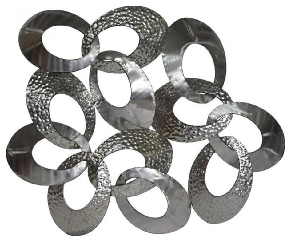Moe's Home Collection Looped Contemporary Stainless Steel Wall Art in Silver