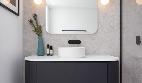 Room of the Week: A Small and Stylish Monochrome Family Bathroom