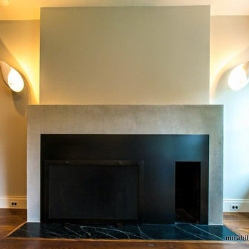 Japanese Shikkui Plaster Fireplace with Volcanic ash