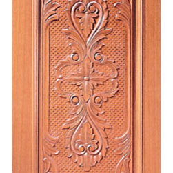 Mahogany Single Door, Hand Carved 1-Panel - Front Doors
