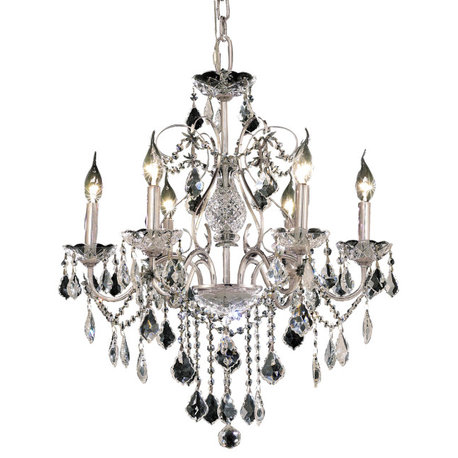 St. Francis 6-Light Chandelier, Chrome With Clear Royal Cut Crystal