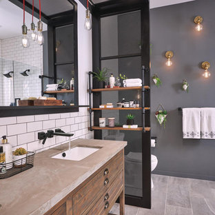 75 Beautiful Bathroom With Concrete Countertops And Beige