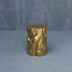 Log Side Table Gold 30cm x 30cm x 40cm - Products