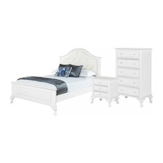 Elements Jenna 3-Piece Twin Kids Bedroom Set, White, Full