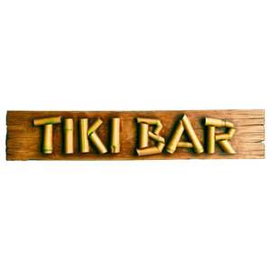 3 Pc Retro Tiki Hut Hula Bar And Seaside Sammy Tin Bar Signs