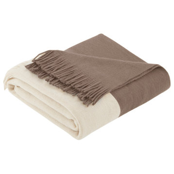 INK+IVY Stockholm Color Block Faux Cashmere Throw, Taupe