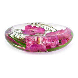 Fuchsia Vanda Flower Bowl - Home Decor