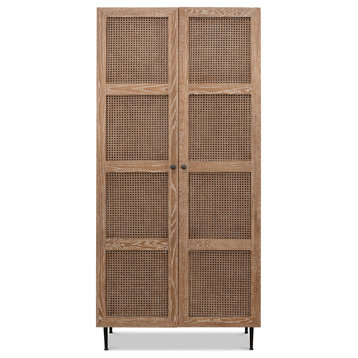 Anton Tall Cupboard Bookcase With Doors