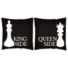 King Queen Throw Pillows 20x20 Black Chess Piece Cushions