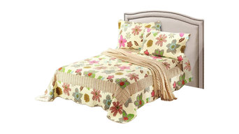 Tache 3-Piece Floral Rainbow Blooms Reversible Bedspread Set, Full