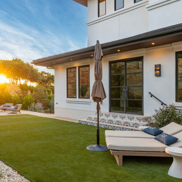 Modern Mediterranean Courtyard with Sunlit Lounge