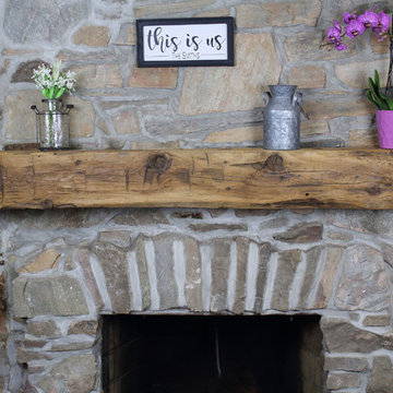 Reclaimed barnwood fireplace mantels