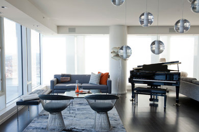 Example of a trendy living room design in Vancouver