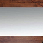 My Barnwood Frames - Santa Fe Stained Alderwood Mirror, 18"x22" - Our beautiful Santa Fe mirror is as practical as it is unique.  It is definitely a customer favorite. This mirror is built from alder wood, stained with and Early American stain, and finished with a light glaze. The frame width is 3.5". This Santa Fe mirror will look great as part of your cabin or lodge decor, or as a bath mirror. Mirrors are sized according to their exterior dimensions. Due to the nature of authentic alder wood,  each piece will have unique grain patterns and knots. Each mirror is one-of-a-kind. Select from exterior sizes listed above. Actual viewable mirror will be about 7" smaller for both dimensions.  (i.e. For a 20x30 size, a 13x23 inch mirror will be viewable). Hanging hardware comes included