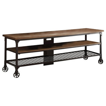 Lexicon Millwood Metal TV Stand in Natural and Black