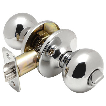 Bedford Series Polished Chrome Door Knobs, Privacy Knob