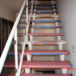 Steel stairs with glass panel - Products