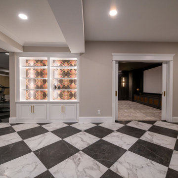 Art Deco-Inspired Basement, Pool, and Cabana